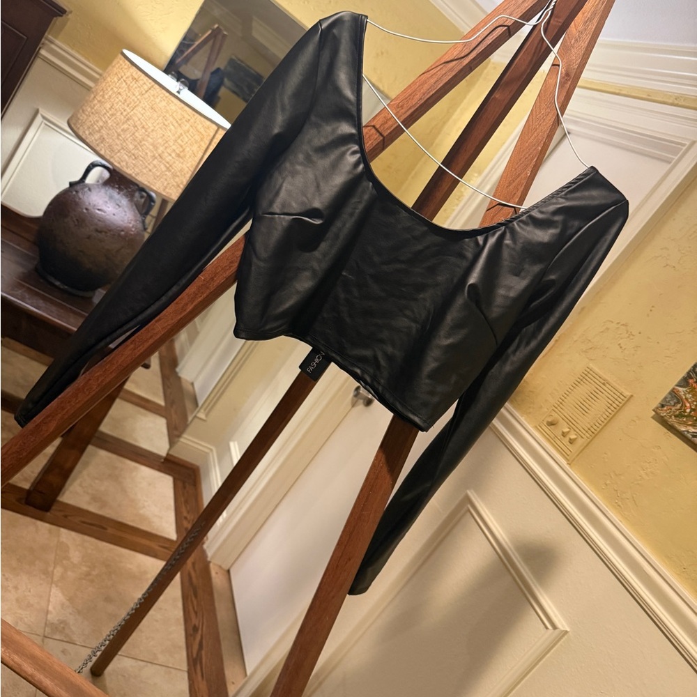 Fashion Nova Black Long Sleeve Midi Skirt Set - Picture 2 of 5